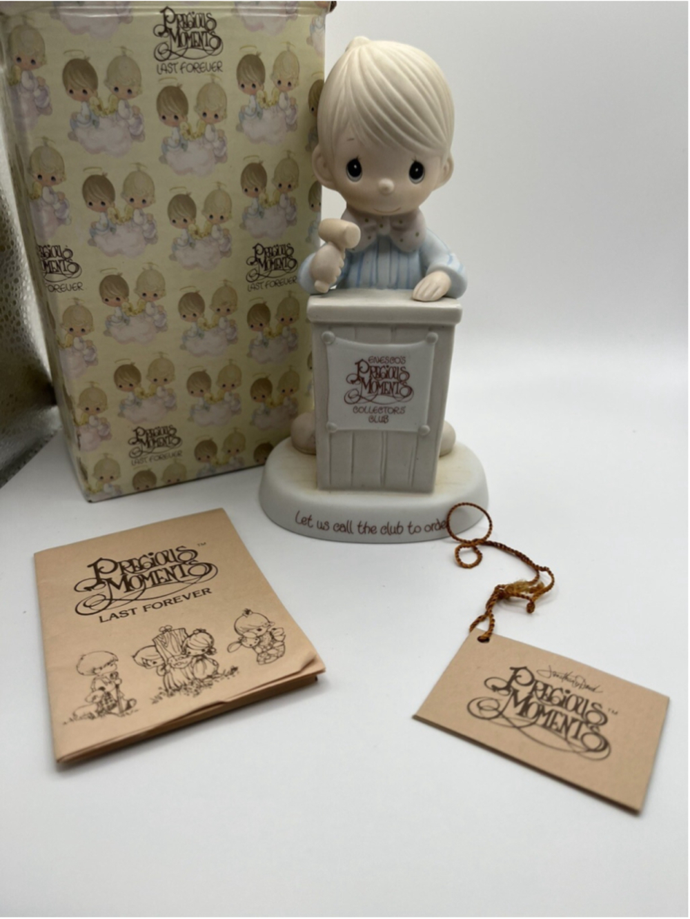 Precious Moments Let Us Call The Club To Order #E-0103 VTG 1981 Collectors Club
